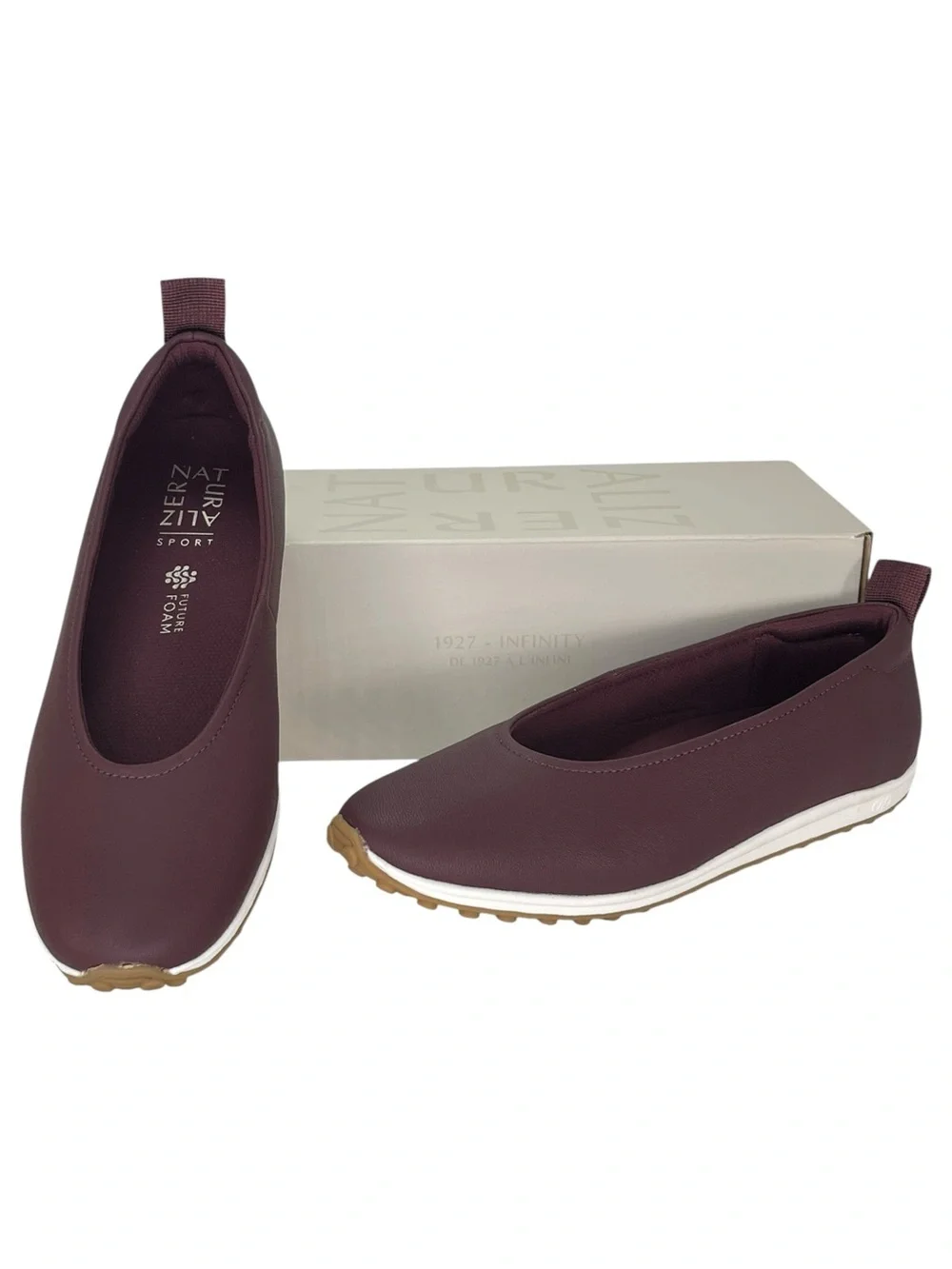 Naturalizer Carla Wine Leather Womens Loafers Size 7.5M